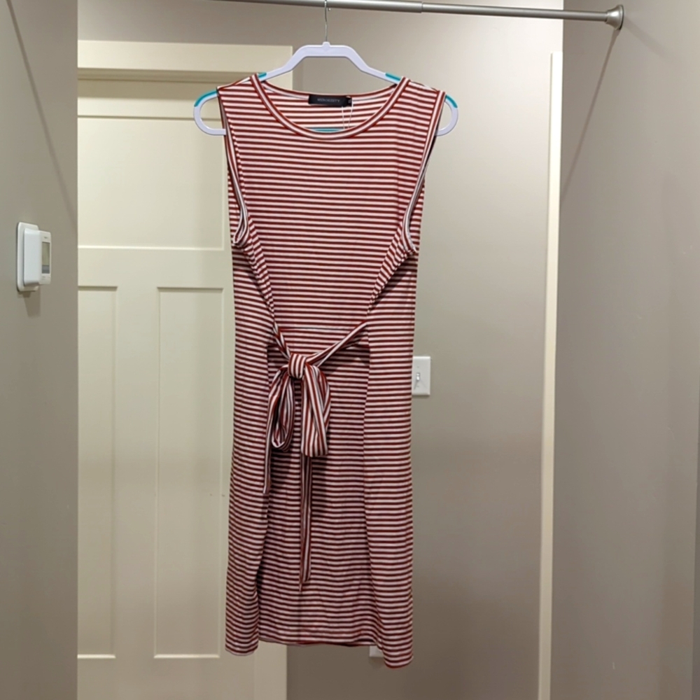 NWT MEROKEETY Women's Summer Striped midi dress, size XL